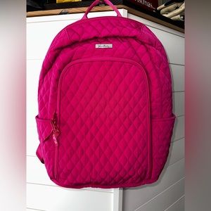 Solid Pink Vera Bradley Backpack with laptop compartment